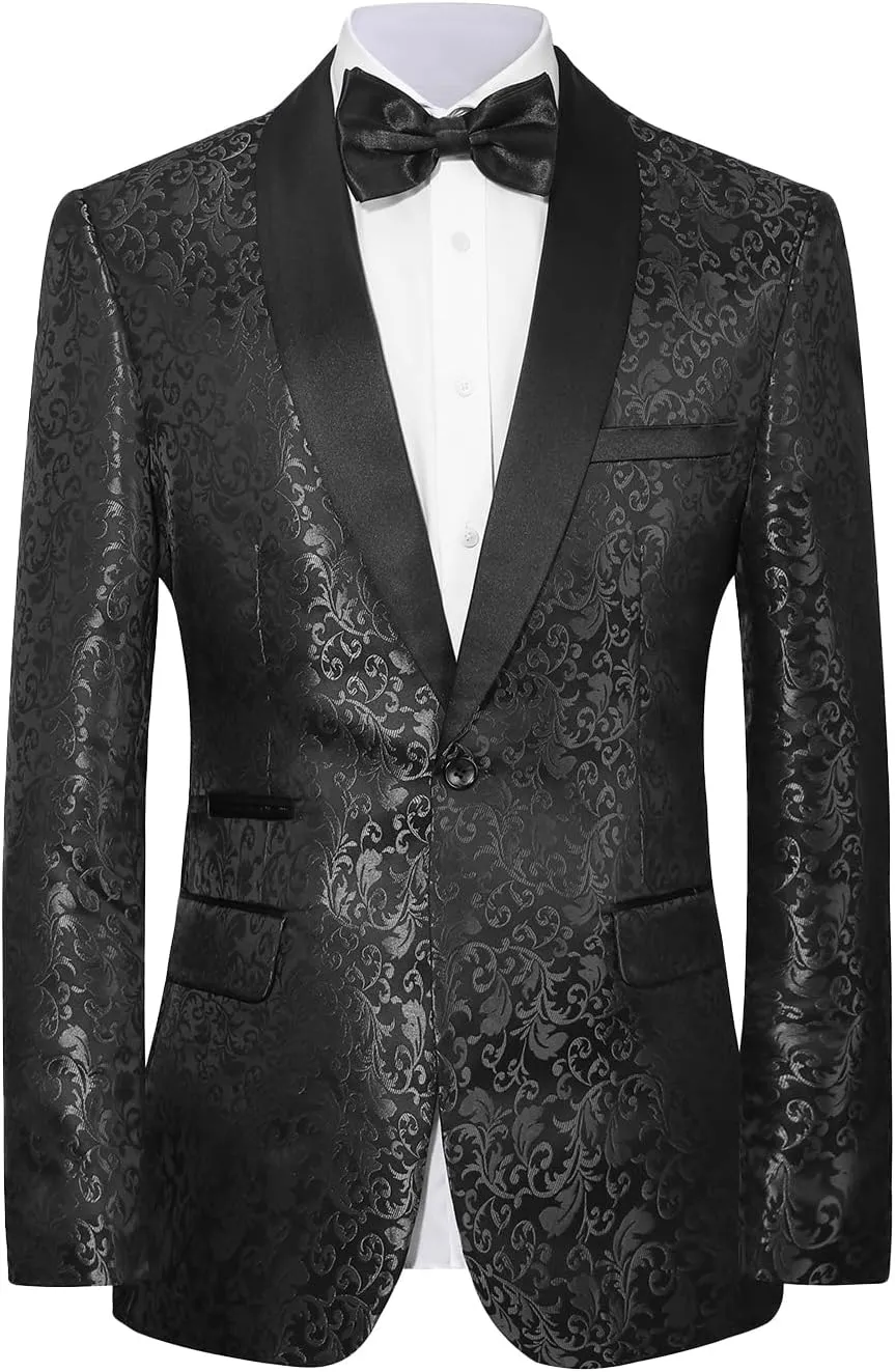 Mens Suit Tuxedo Jacket Suit Blazer One Button Slim Fit Dinner Jackets for Party Prom Wedding Tuxedo for Men