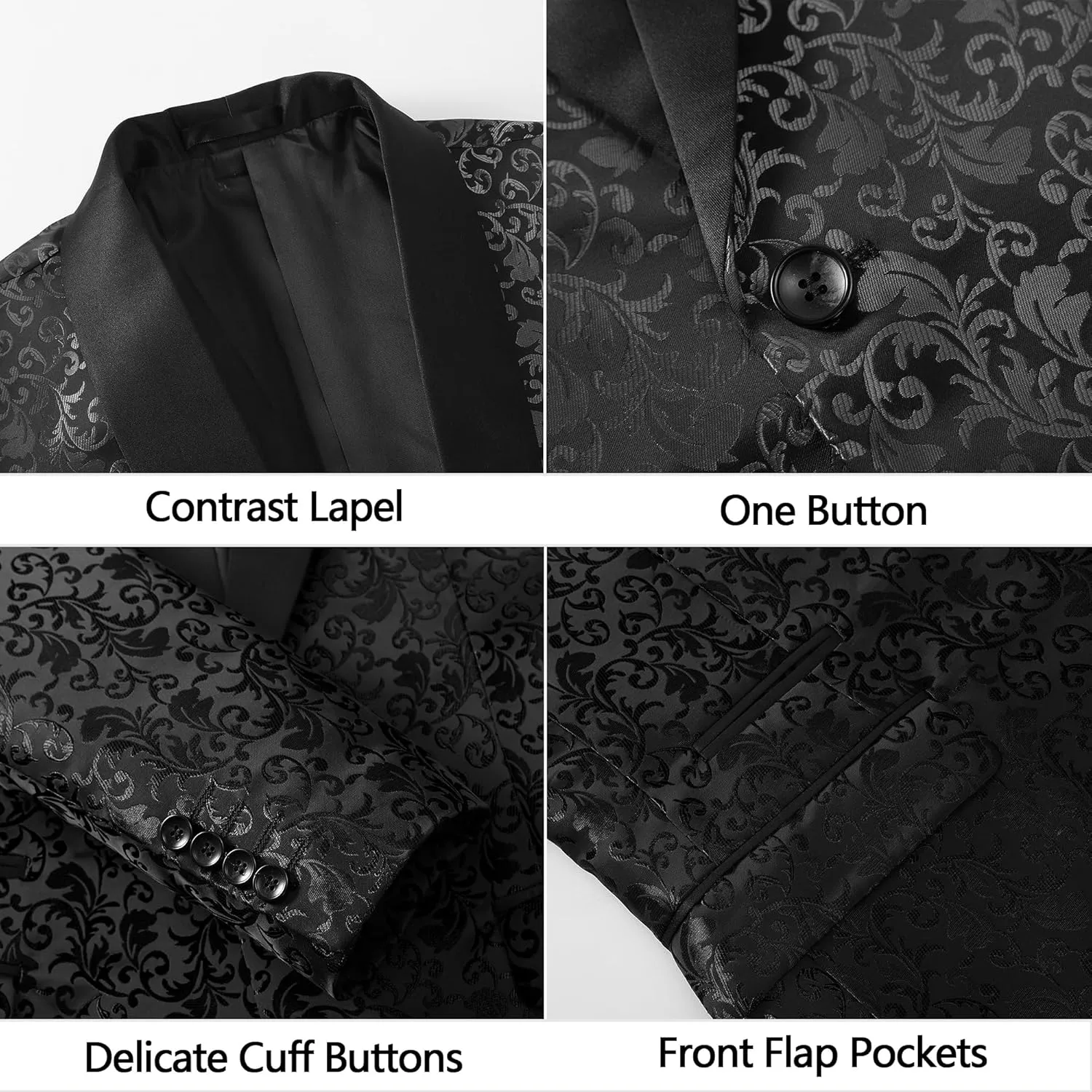 Mens Suit Tuxedo Jacket Suit Blazer One Button Slim Fit Dinner Jackets for Party Prom Wedding Tuxedo for Men