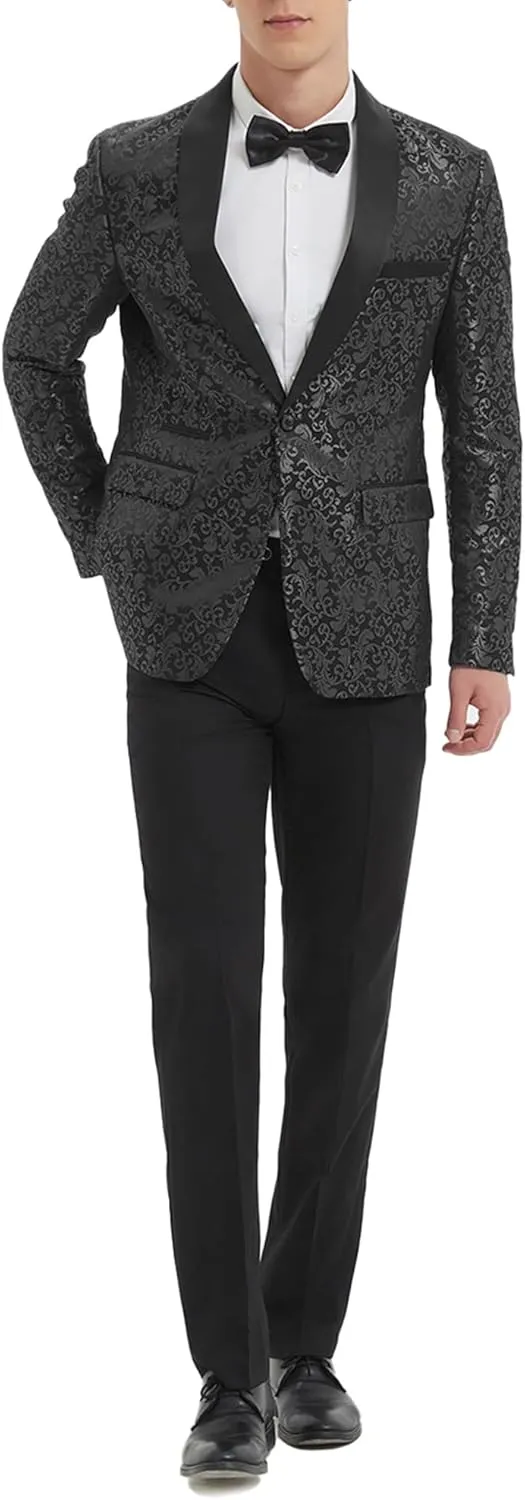 Mens Suit Tuxedo Jacket Suit Blazer One Button Slim Fit Dinner Jackets for Party Prom Wedding Tuxedo for Men
