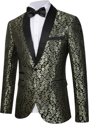 Mens Suit Tuxedo Jacket Suit Blazer One Button Slim Fit Dinner Jackets for Party Prom Wedding Tuxedo for Men