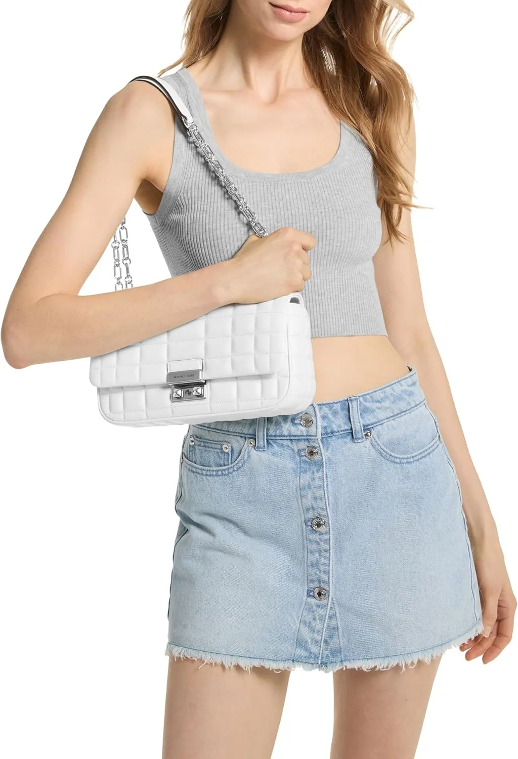 Michael Kors Tribeca Large Convertible Chain Shoulder Bag