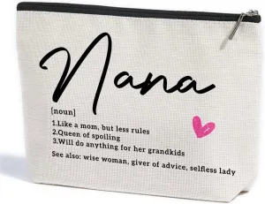 Nana Gifts Grandma Gifts Nana Noun Makeup Bag Best Grandma Gifts First Time Grandma Gifts Grandmother Gifts Appreciation Gifts for Women Female Granny Grammy Retirement Birthday Christmas Mothers Day