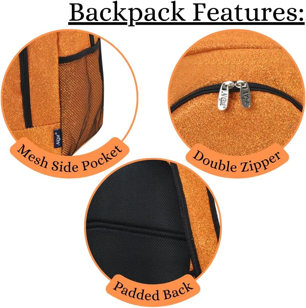 NGIL Canvas School Backpack (Glitter-Orange)
