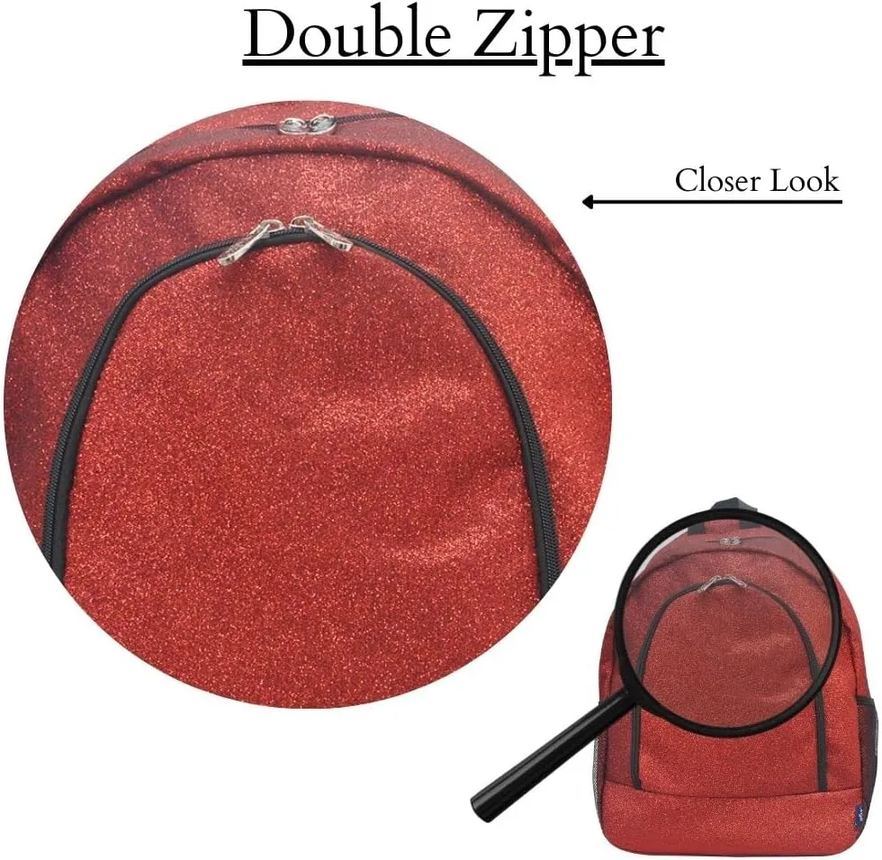 NGIL Canvas School Backpack (Glitter-Red)