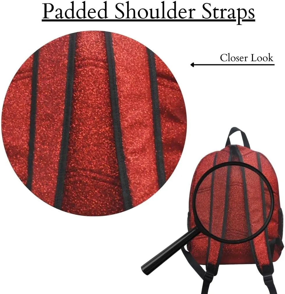 NGIL Canvas School Backpack (Glitter-Red)