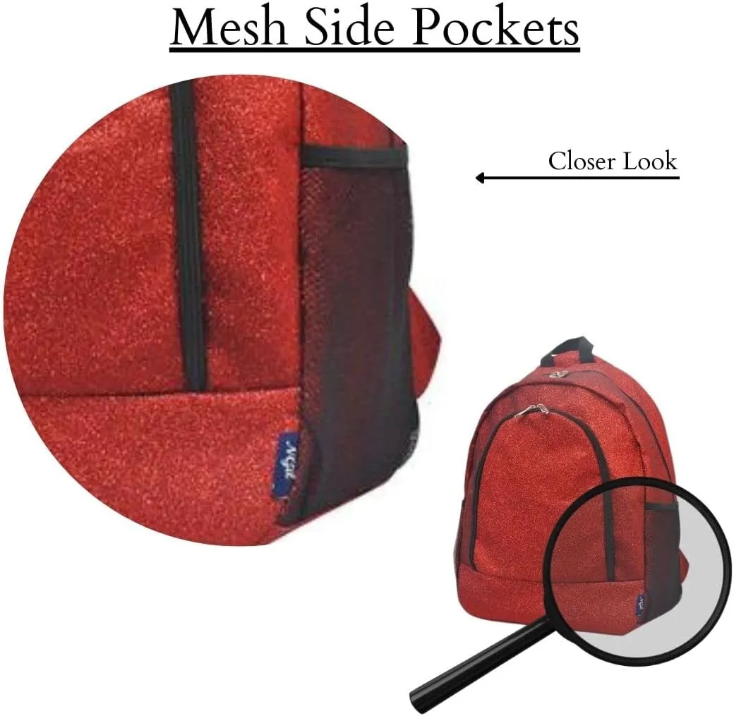 NGIL Canvas School Backpack (Glitter-Red)