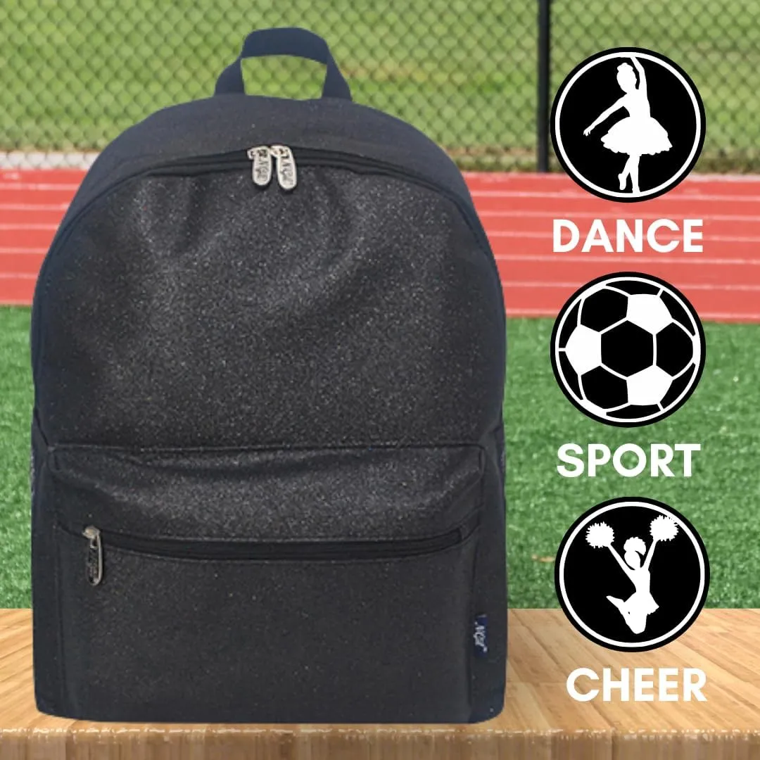 NGIL Large Glitter Cheer Backpack for Competitions, Dance, and Practice  Cheerleading Bag with Accessories Storage, Sparkle Bookbag for Cheerleaders, Coaches, and Competition Gear (Glitter-Black)