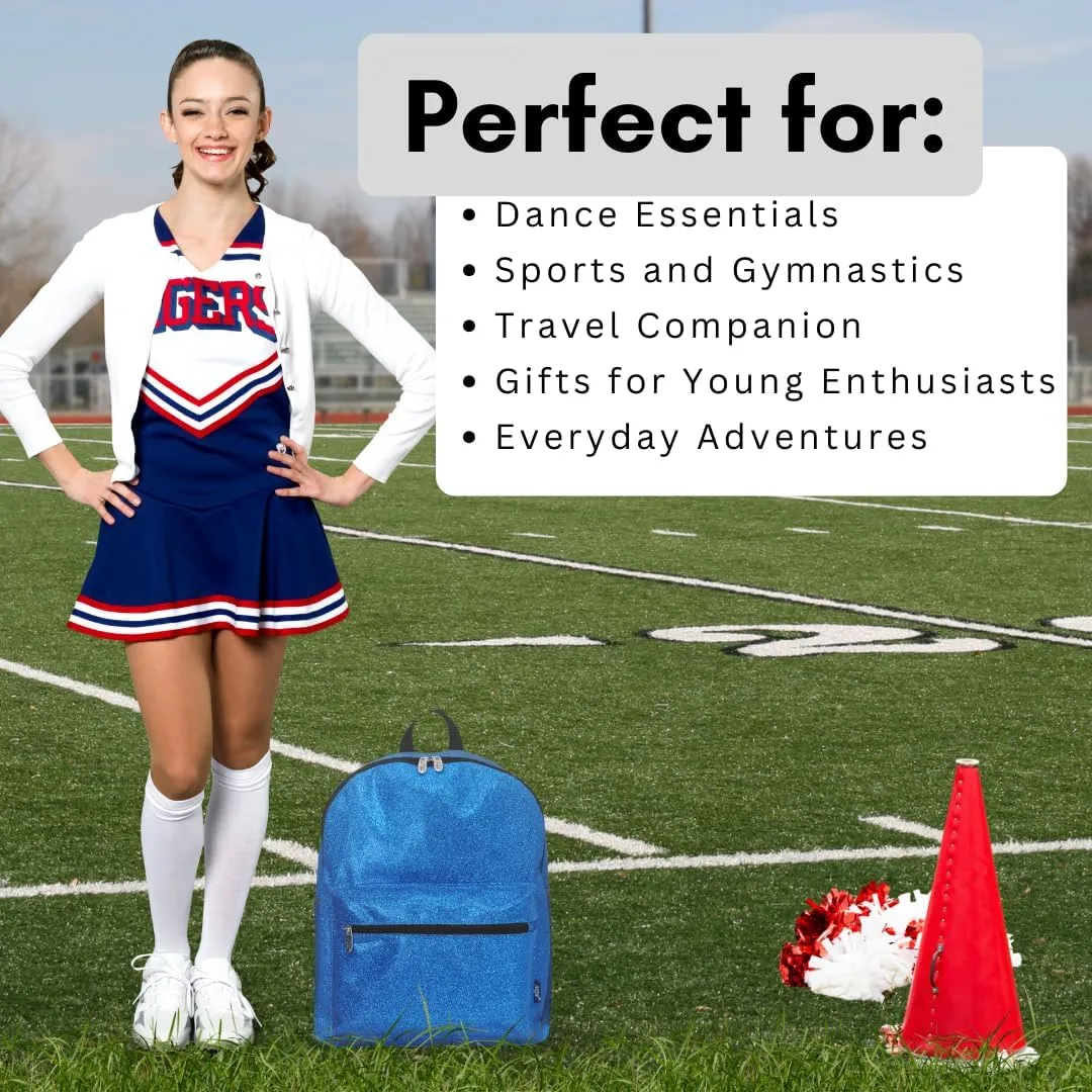 NGIL Large Glitter Cheer Backpack for Competitions, Dance, and Practice  Cheerleading Bag with Accessories Storage, Sparkle Bookbag for Cheerleaders, Coaches, and Competition Gear (Glitter-Royal)