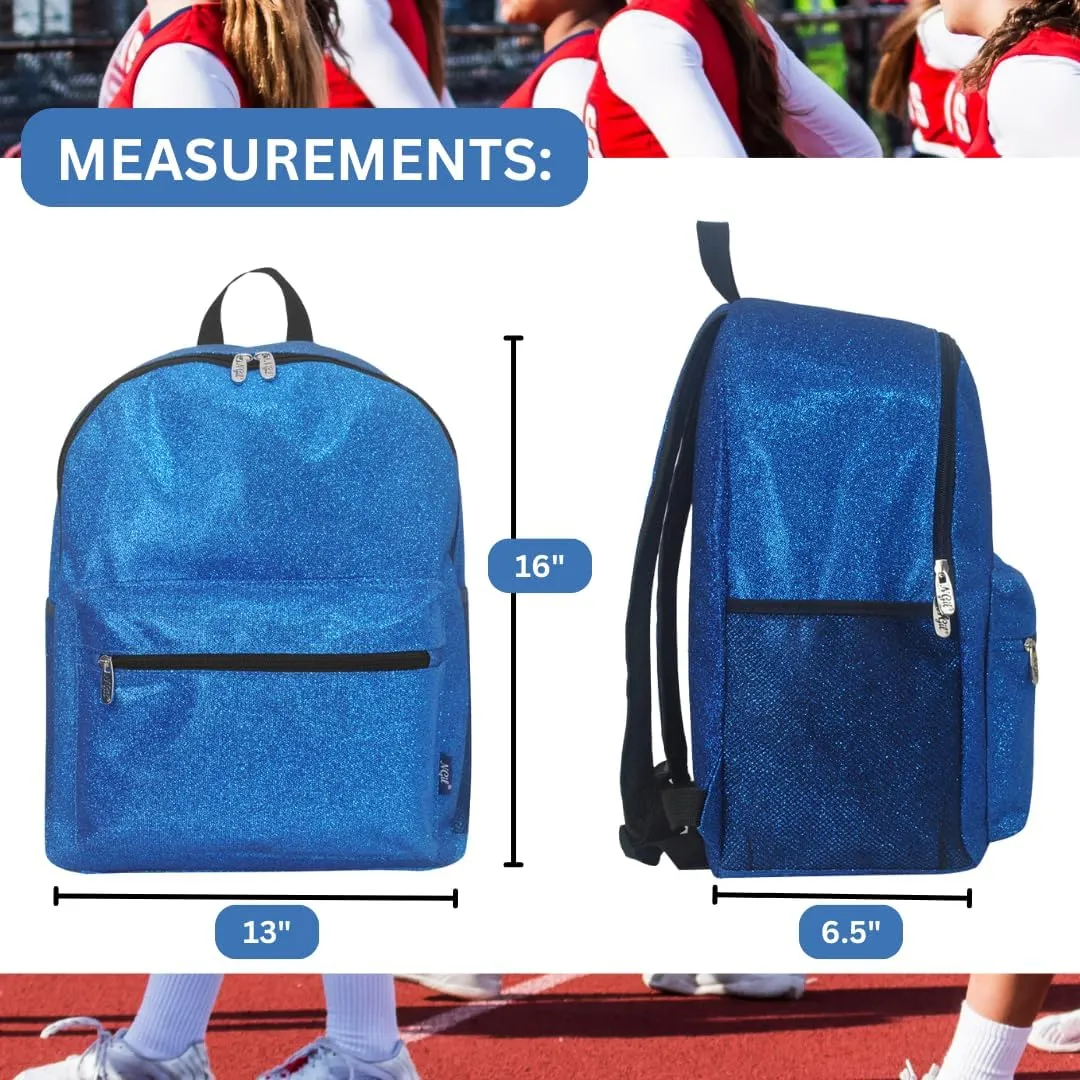 NGIL Large Glitter Cheer Backpack for Competitions, Dance, and Practice  Cheerleading Bag with Accessories Storage, Sparkle Bookbag for Cheerleaders, Coaches, and Competition Gear (Glitter-Royal)