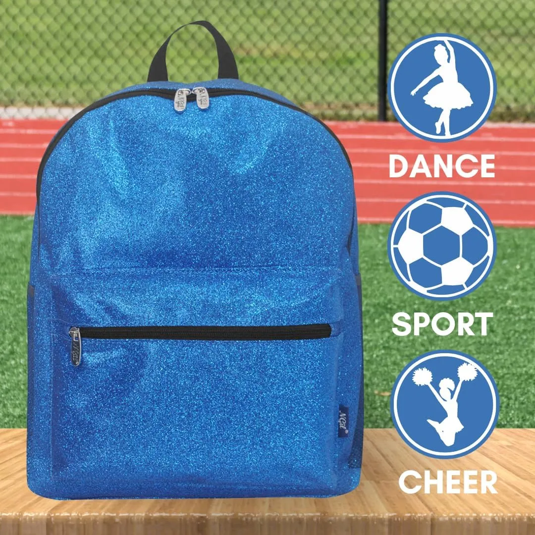 NGIL Large Glitter Cheer Backpack for Competitions, Dance, and Practice  Cheerleading Bag with Accessories Storage, Sparkle Bookbag for Cheerleaders, Coaches, and Competition Gear (Glitter-Royal)