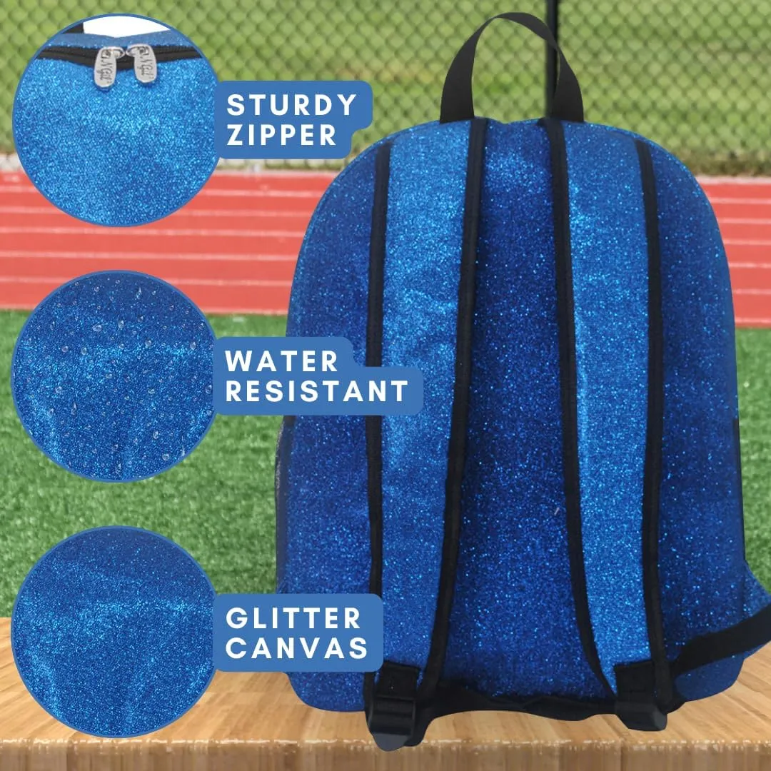 NGIL Large Glitter Cheer Backpack for Competitions, Dance, and Practice  Cheerleading Bag with Accessories Storage, Sparkle Bookbag for Cheerleaders, Coaches, and Competition Gear (Glitter-Royal)