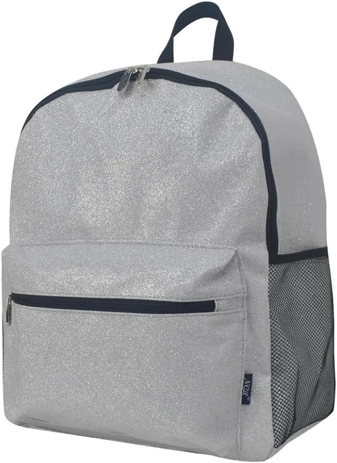 NGIL Large Glitter Cheer Backpack for Competitions, Dance, and Practice  Cheerleading Bag with Accessories Storage, Sparkle Bookbag for Cheerleaders, Coaches, and Competition Gear (Glitter-Silver)