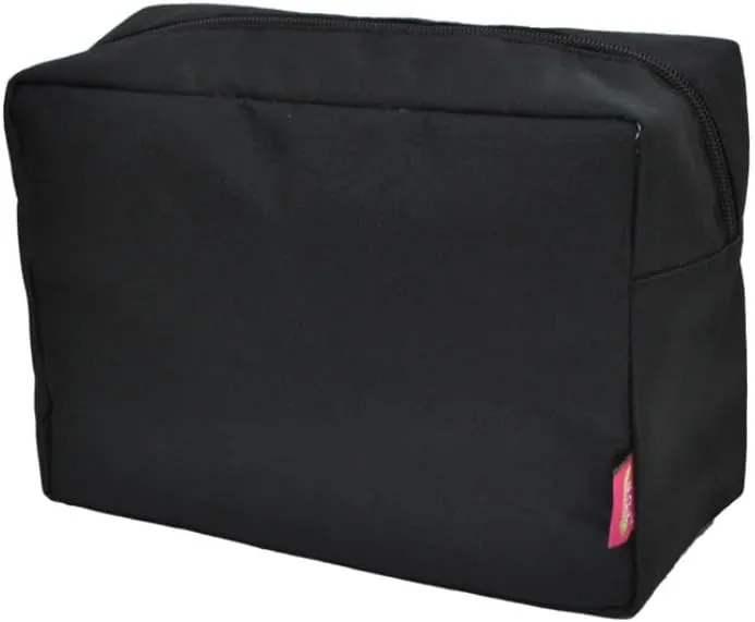 NGIL Makeup Bag for Women, Cute Cosmetic Bag, Lightweight Toiletry Make up Bag, Large Aesthetic Organizer Storage Pouch for Girls, Large Pouch, Toiletry Pouch (Black-Solid)