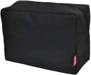 NGIL Makeup Bag for Women, Cute Cosmetic Bag, Lightweight Toiletry Make up Bag, Large Aesthetic Organizer Storage Pouch for Girls, Large Pouch, Toiletry Pouch (Black-Solid)