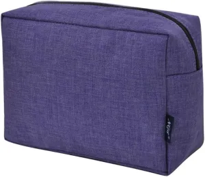 NGIL Makeup Bag for Women, Cute Cosmetic Bag, Lightweight Toiletry Make up Bag, Large Aesthetic Organizer Storage Pouch for Girls, Large Pouch, Toiletry Pouch (Crosshatch-Purple)