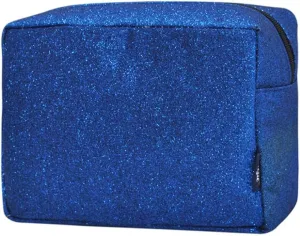 NGIL Makeup Bag for Women, Cute Cosmetic Bag, Lightweight Toiletry Make up Bag, Large Aesthetic Organizer Storage Pouch for Girls, Large Pouch, Toiletry Pouch (Royal Glitter)