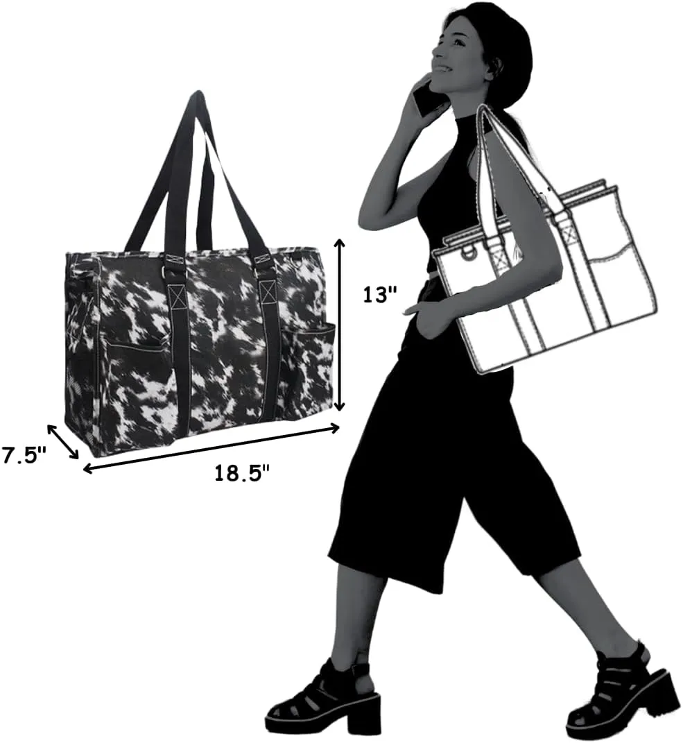 NGIL Zip-Top Tote Bag with Exterior Pockets for Working Women, Teachers, Nurses, and Moms, Design in USA