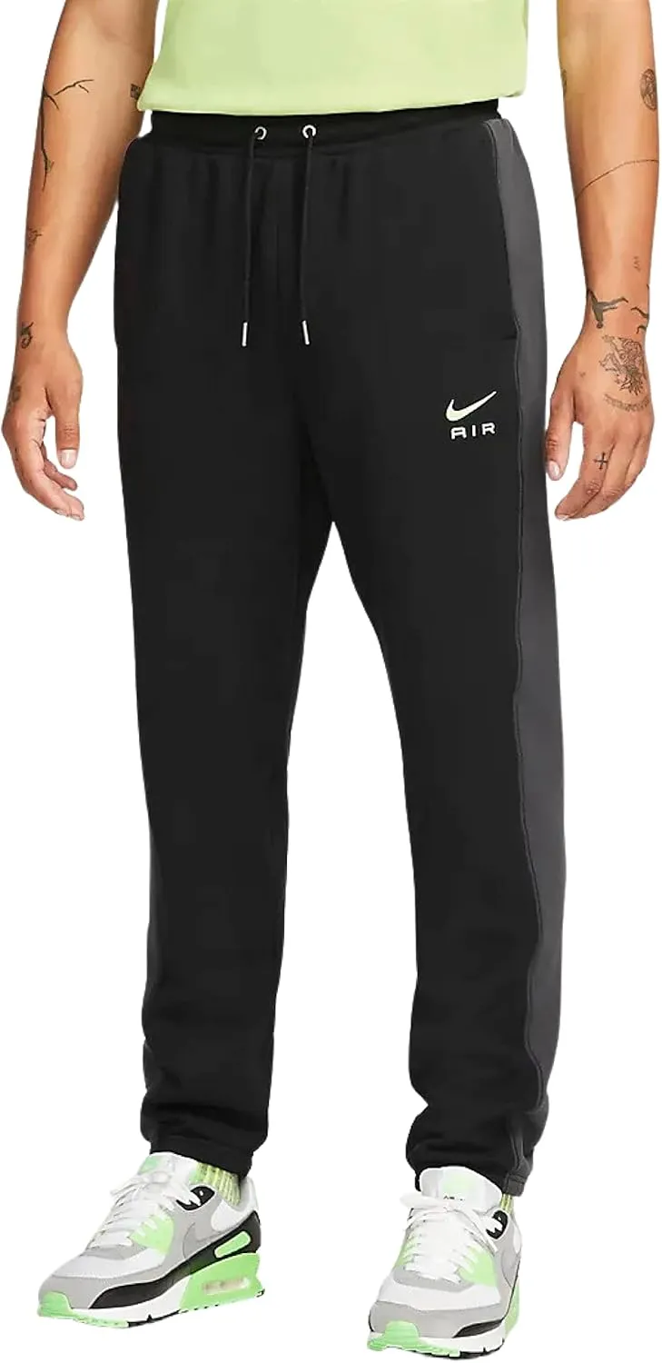 Nike Sportswear Air Men's French Terry Pants Joggers (as1, Alpha, m, Regular, Regular, Black/Dark Smoke Grey/Ghost Green, Regular)