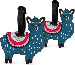 Novelty Collection Luggage ID Tags (2-Piece) (Navy Llamas)