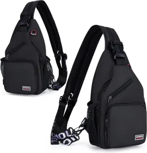 O-TBOST Crossbody Sling Bag Casual Chest Bag for Men Women Lightweight Durable Travel Hiking for Daily Use (black, Large)