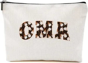 Oma Gifts Grandma Gifts Makeup Bag Grandmother Gifts Cute Halloween Ghost Cosmetic Bag Gifts for Grandma Women Nana Zipper Pouch Travel Organizer Thank You Gifts for Halloween party Mothers Day
