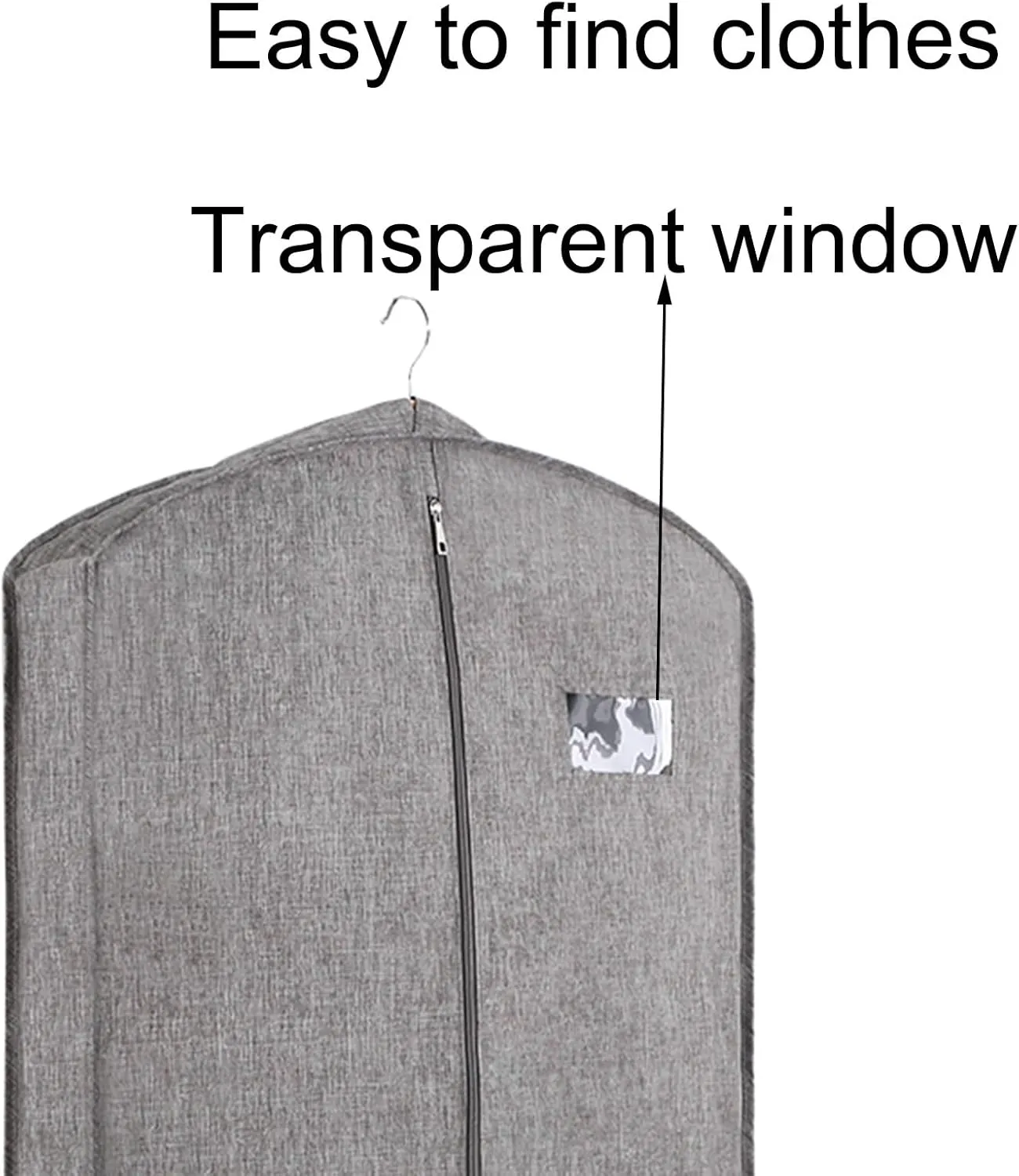 Oxford Garment Bags for Hanging Clothes, Dress Bag with Window, with Long Zipper, Suitable for Clothes Hanging Rod(Red,58x9x130cm/23x4x51in)