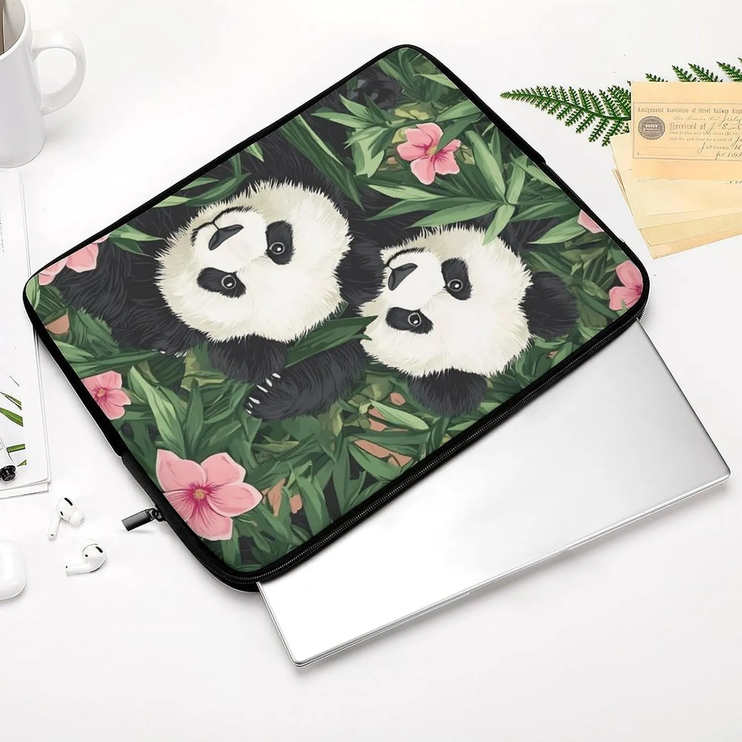 Panda Bears Laptop Case Sleeve Bag 13inch Durable Shockproof Protective Computer Carrying Cover Briefcase