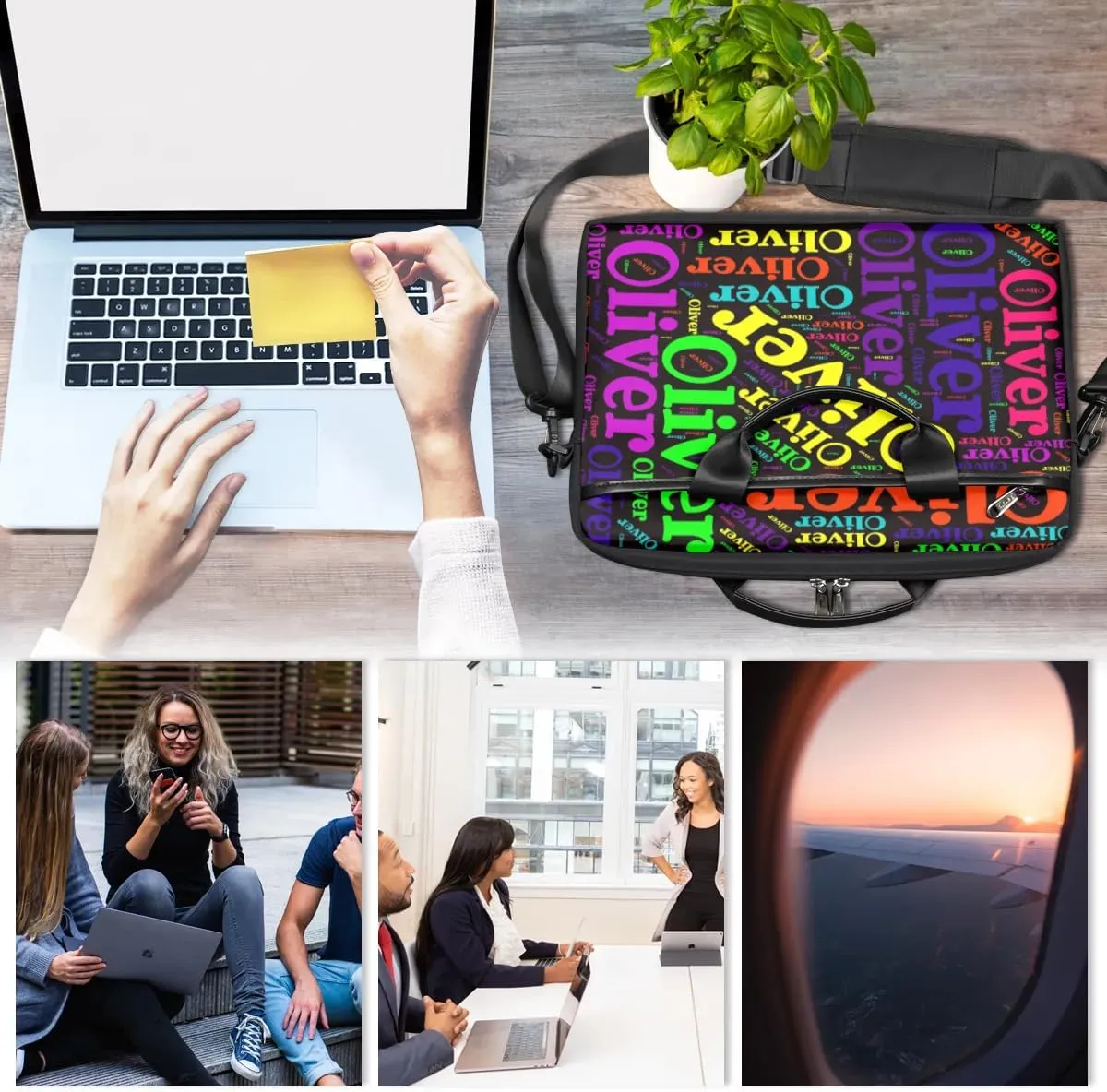 Personalized Laptop Bag Case Briefcases for Men Women, Computer Cases for Laptops, Tablet Shoulder Bag Carrying Case