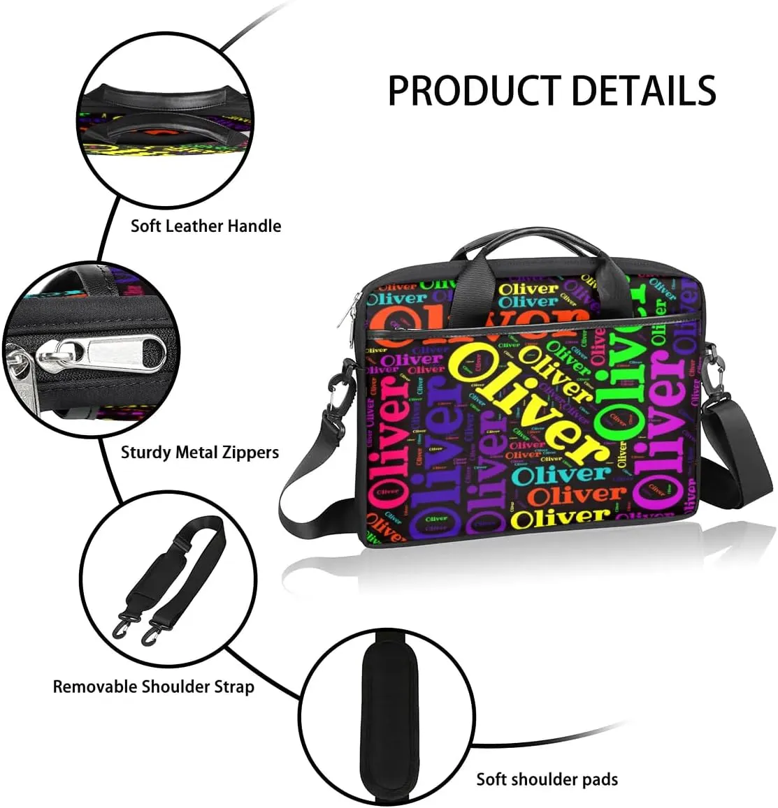 Personalized Laptop Bag Case Briefcases for Men Women, Computer Cases for Laptops, Tablet Shoulder Bag Carrying Case