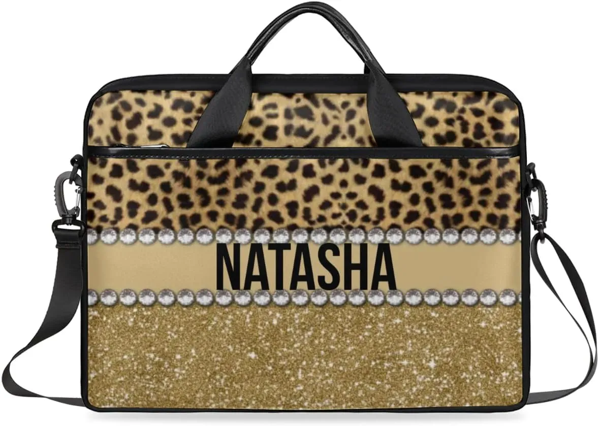 Personalized Laptop Bag Case Briefcases Shoulder Bag for Women, Custom Computer Cases for Laptops Hot Pink Flower