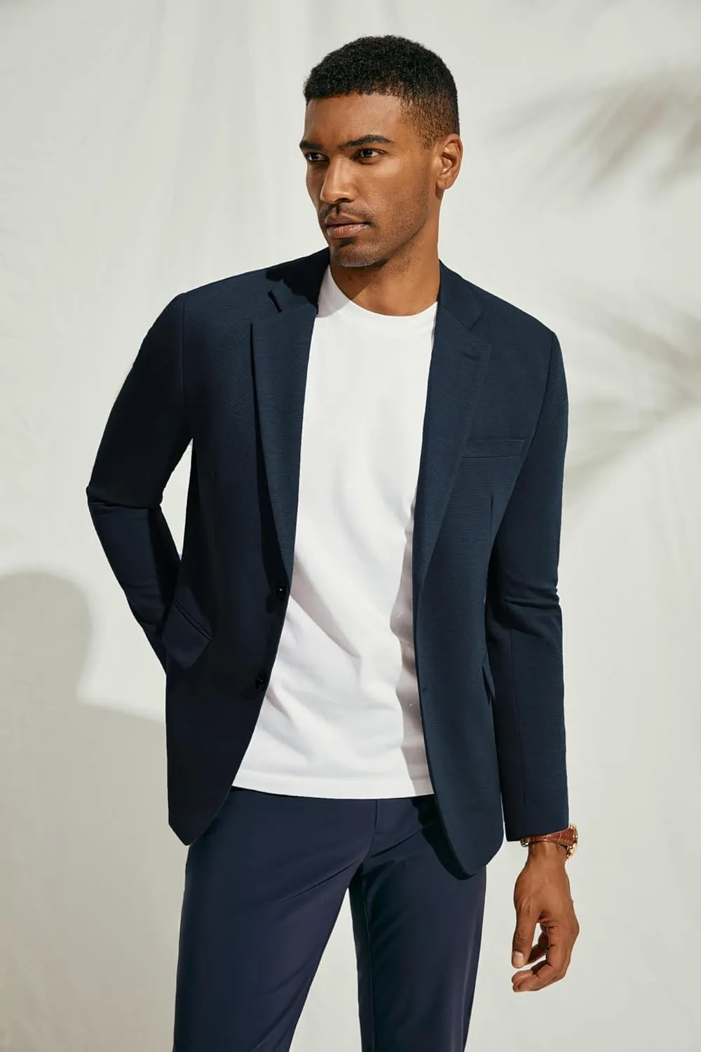 PJ Paul Jones Men's Herringbone Blazer Jacket Lightweight Casual Knit Sport Coat