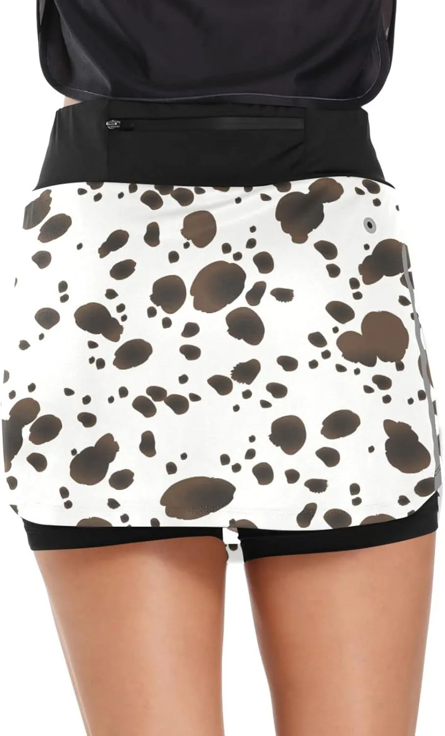 Plaaee Tennis Skorts Skirts for Women Squares Checkered Lattice Orange White Athletic Skort Workout Sports Skirt S