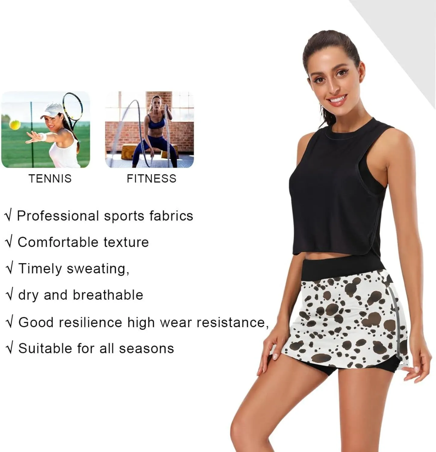 Plaaee Tennis Skorts Skirts for Women Squares Checkered Lattice Orange White Athletic Skort Workout Sports Skirt S
