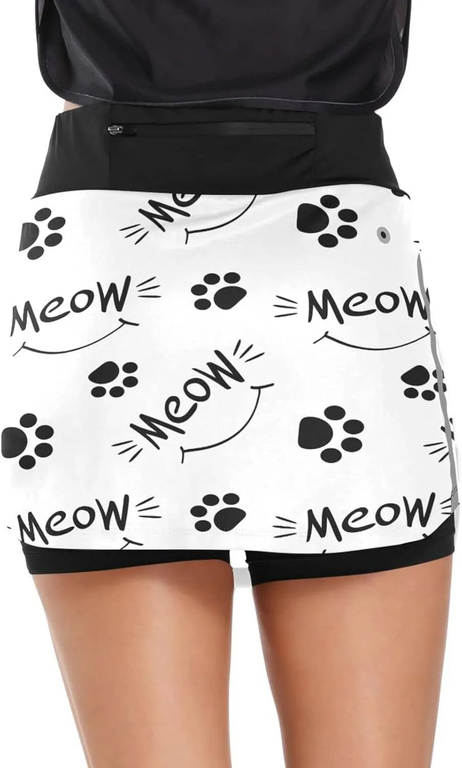 Plaaee Tennis Skorts Skirts for Women Squares Checkered Lattice Orange White Athletic Skort Workout Sports Skirt S