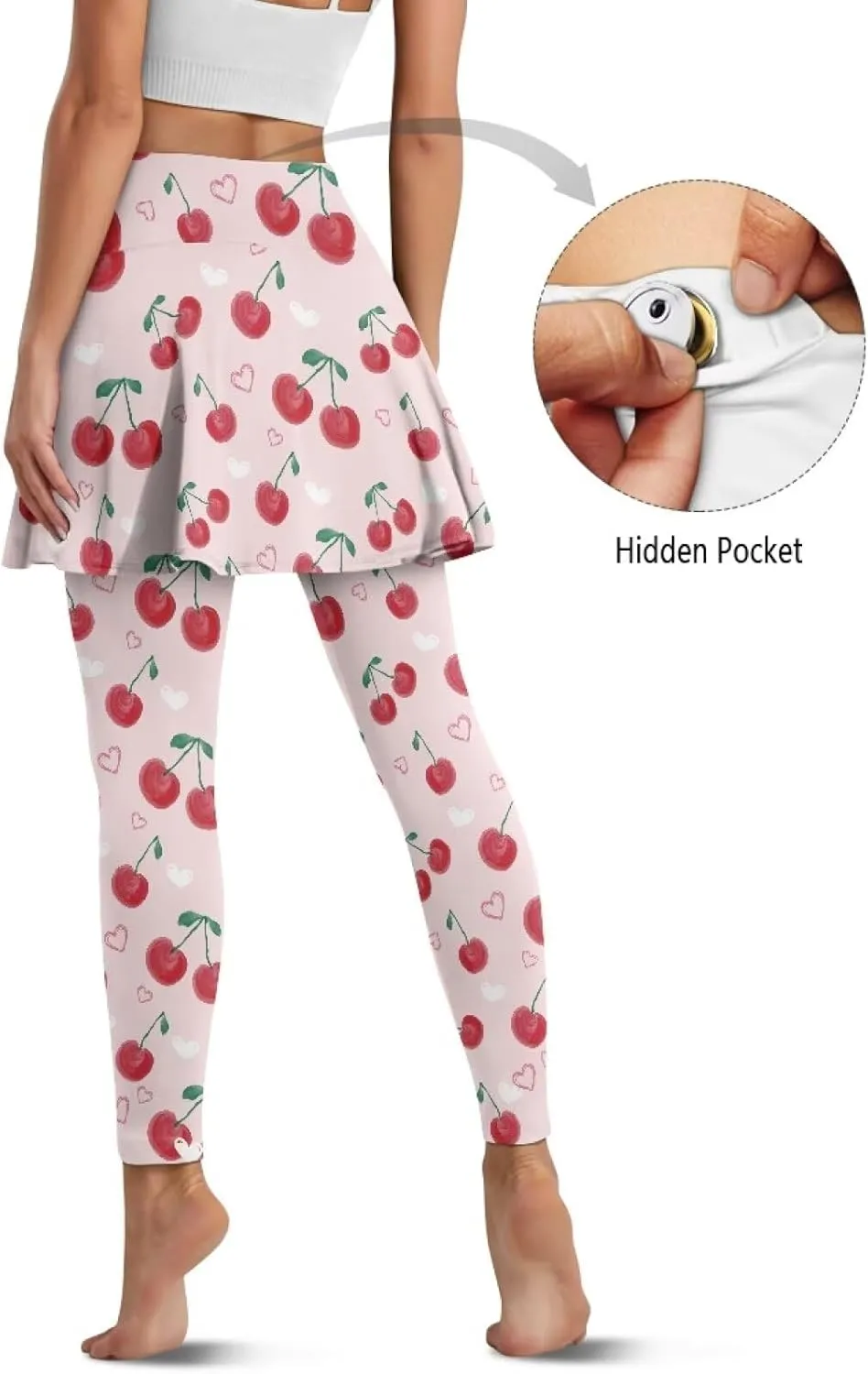 POLERO Womens Short Skirts Tennis Leggings Tummy Control High Waisted Yoga Pants Modest Casual Outfits