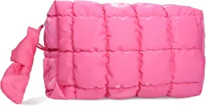 Quilted Makeup Bag, Puffy Cosmetic Organizer, Travel Toiletry Bag, Hot Pink Puffer Makeup Pouch