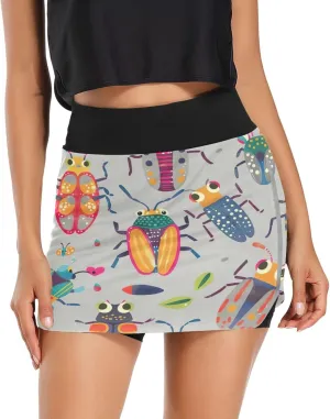 Red Lobster Athletic Skorts for Women with Pockets High Waist Skirt for Running Tennis Golf Workout