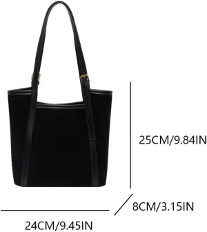 Retro Slouchy Bucket Satchels PU Leather Designer Top Handle Handbag Large Capacity for Women Work Shopping Travel