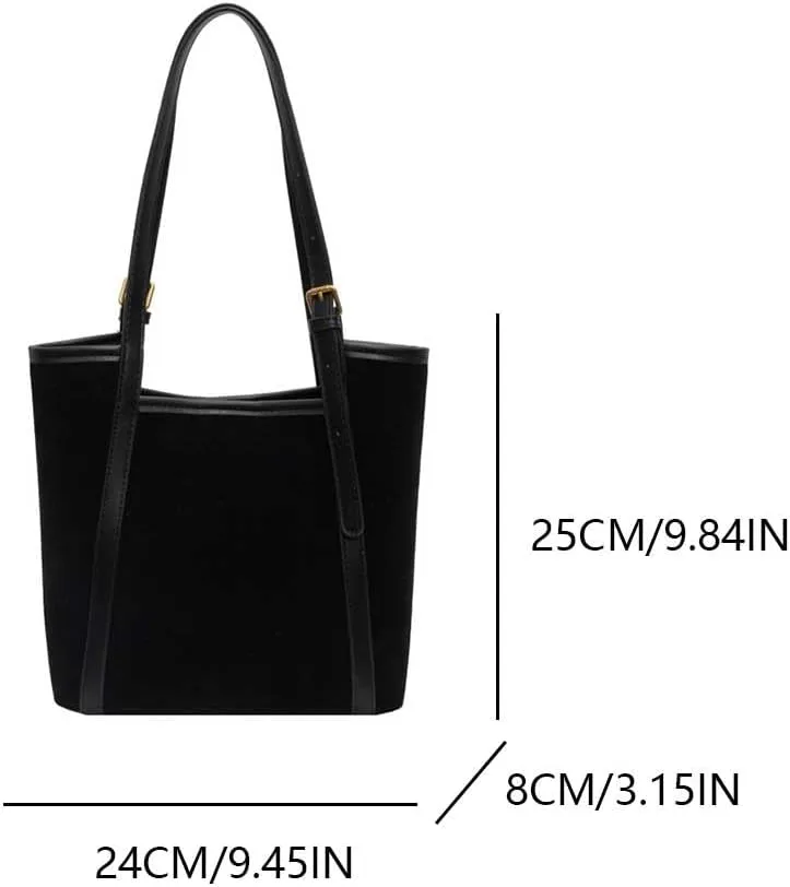Retro Slouchy Bucket Satchels PU Leather Designer Top Handle Handbag Large Capacity for Women Work Shopping Travel