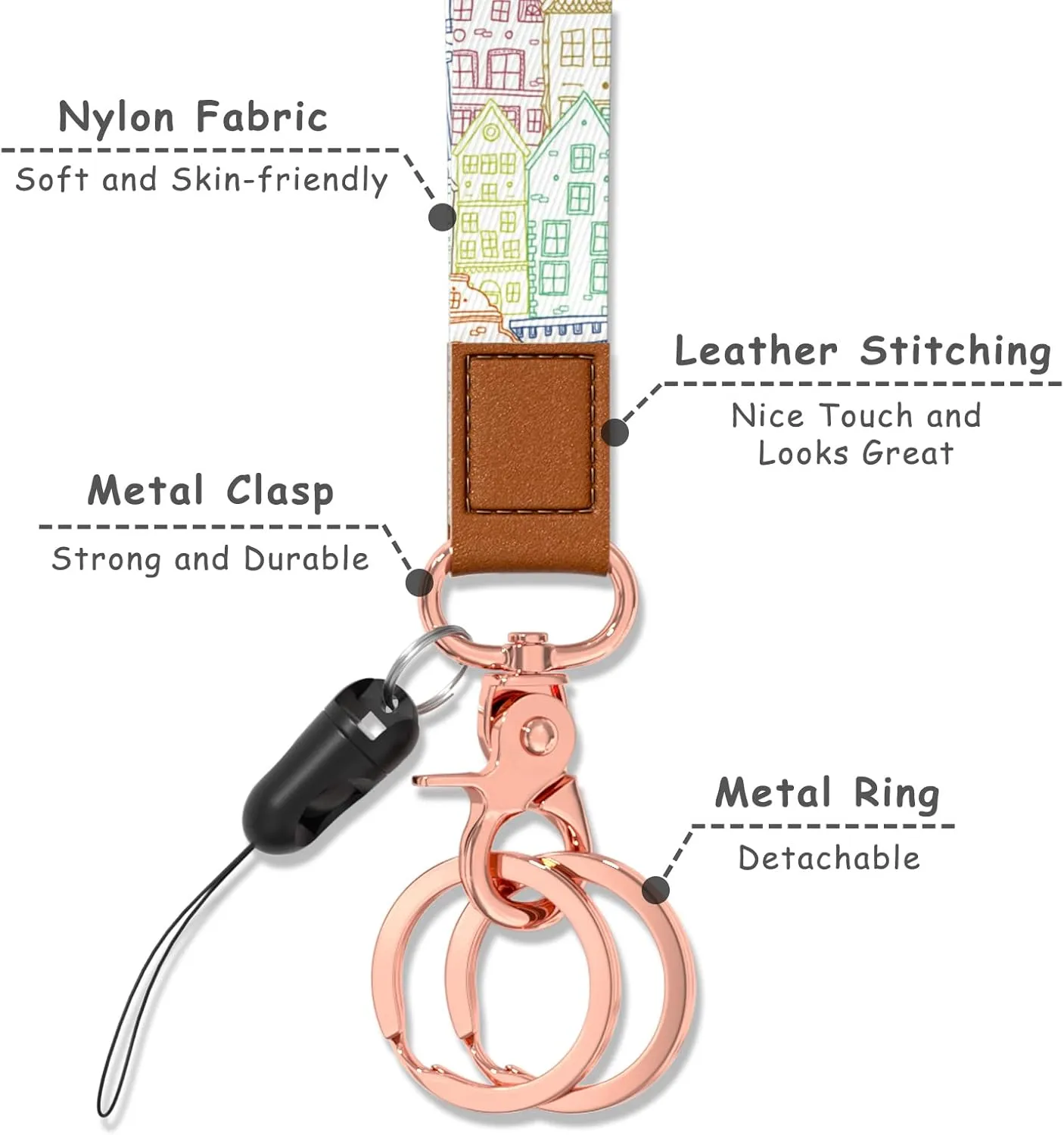 Rimilak Wristlet Keychain, Wrist Lanyard Key Chain for Women Men Car Keys ID Badges Card Wallet Phone Camera