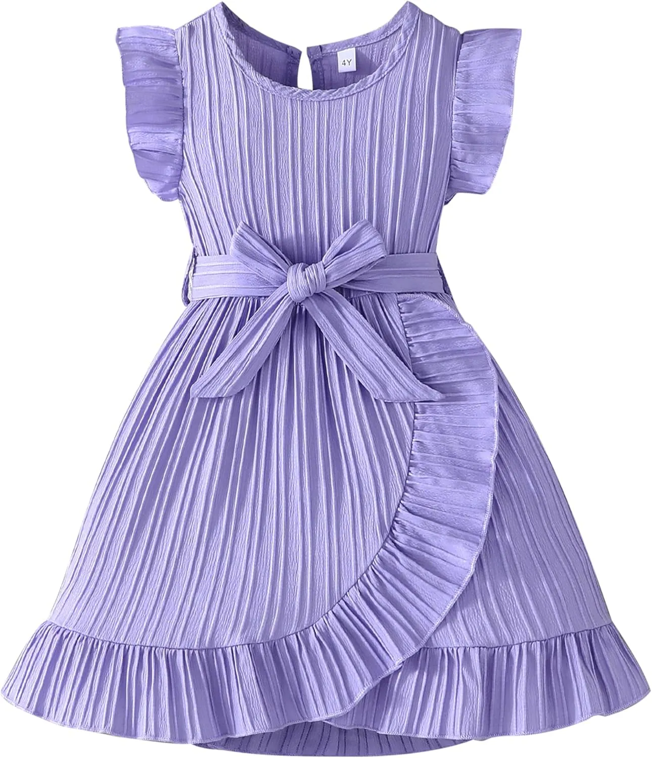 Rosibel Toddler Girls Dress Kids Ruffles Sleeveless Casual Dresses Little Girls Summer Beach Sundress 2-7Y