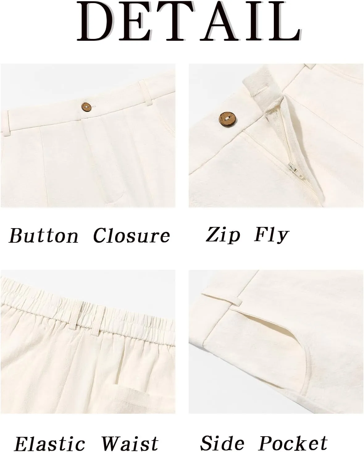 Runcati Mens Casual Cotton Pants Loose Fit Lightweight Elastic Waist Pants Baggy Wide Leg Summer Beach Yoga Linen Trousers