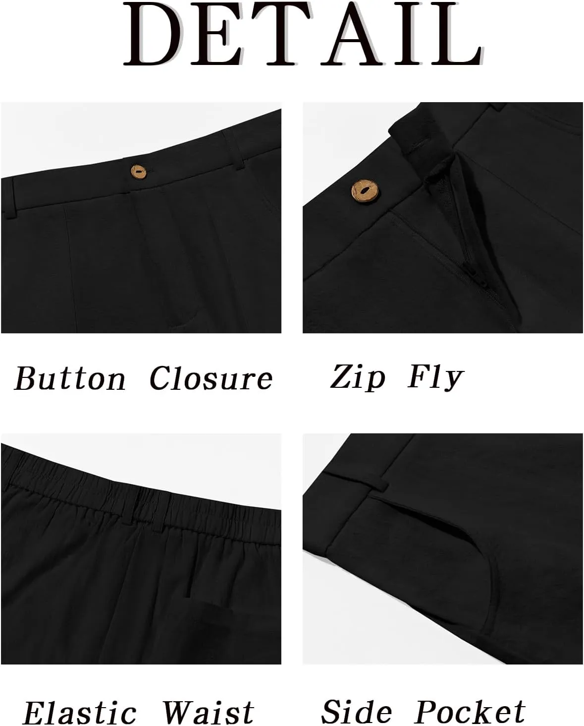 Runcati Mens Casual Cotton Pants Loose Fit Lightweight Elastic Waist Pants Baggy Wide Leg Summer Beach Yoga Linen Trousers