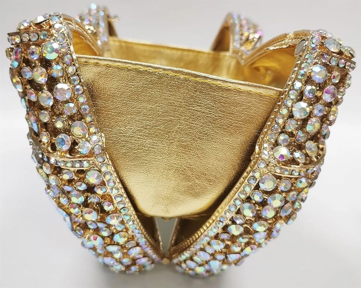 Sangeuhhlk Womens Bowknot Shaped Evening Handbag Luxury Sparkling Crystal Clutch Chains Shoulder Bag for Party Wedding Prom(B)