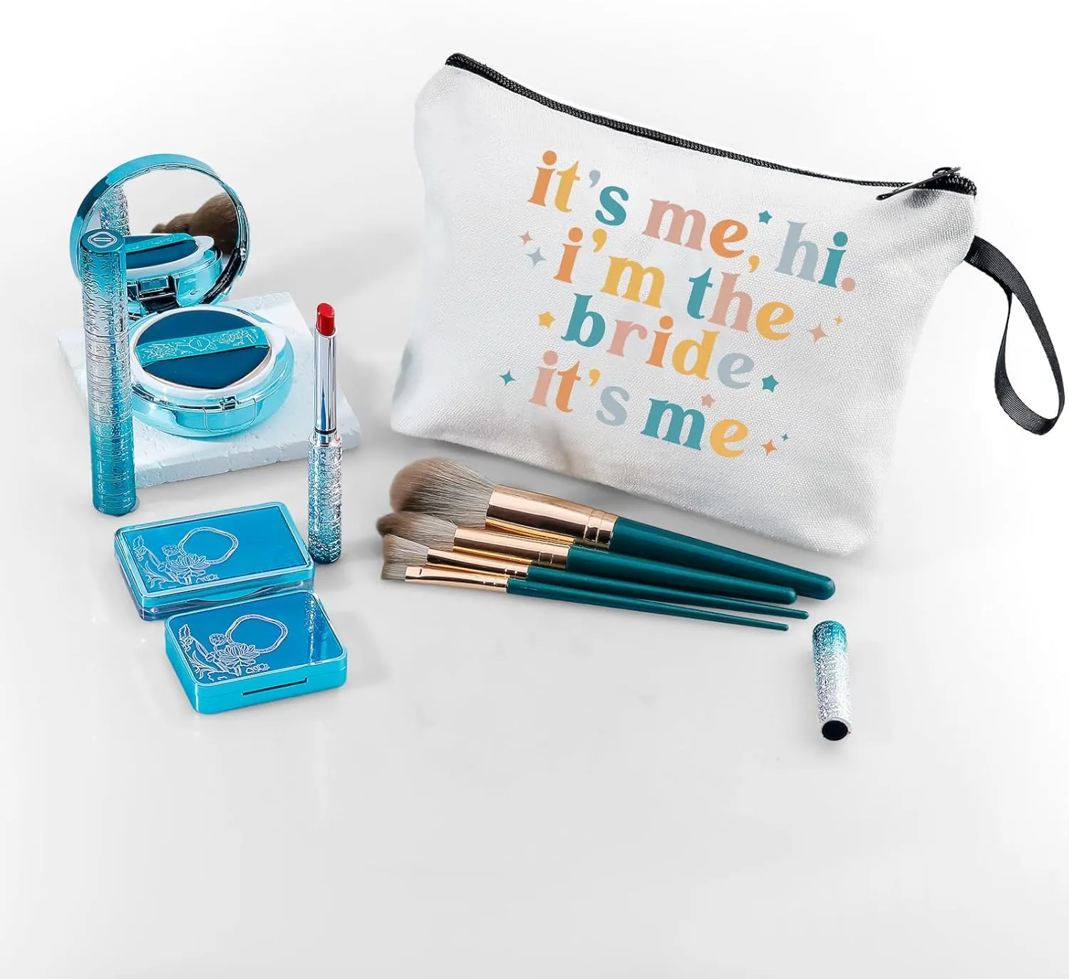 SEAMOON Bridal Shower Gift Set - Bachelorette & Engagement Gifts for Bride-to-Be, Makeup Bag for Maid of Honor & Friends