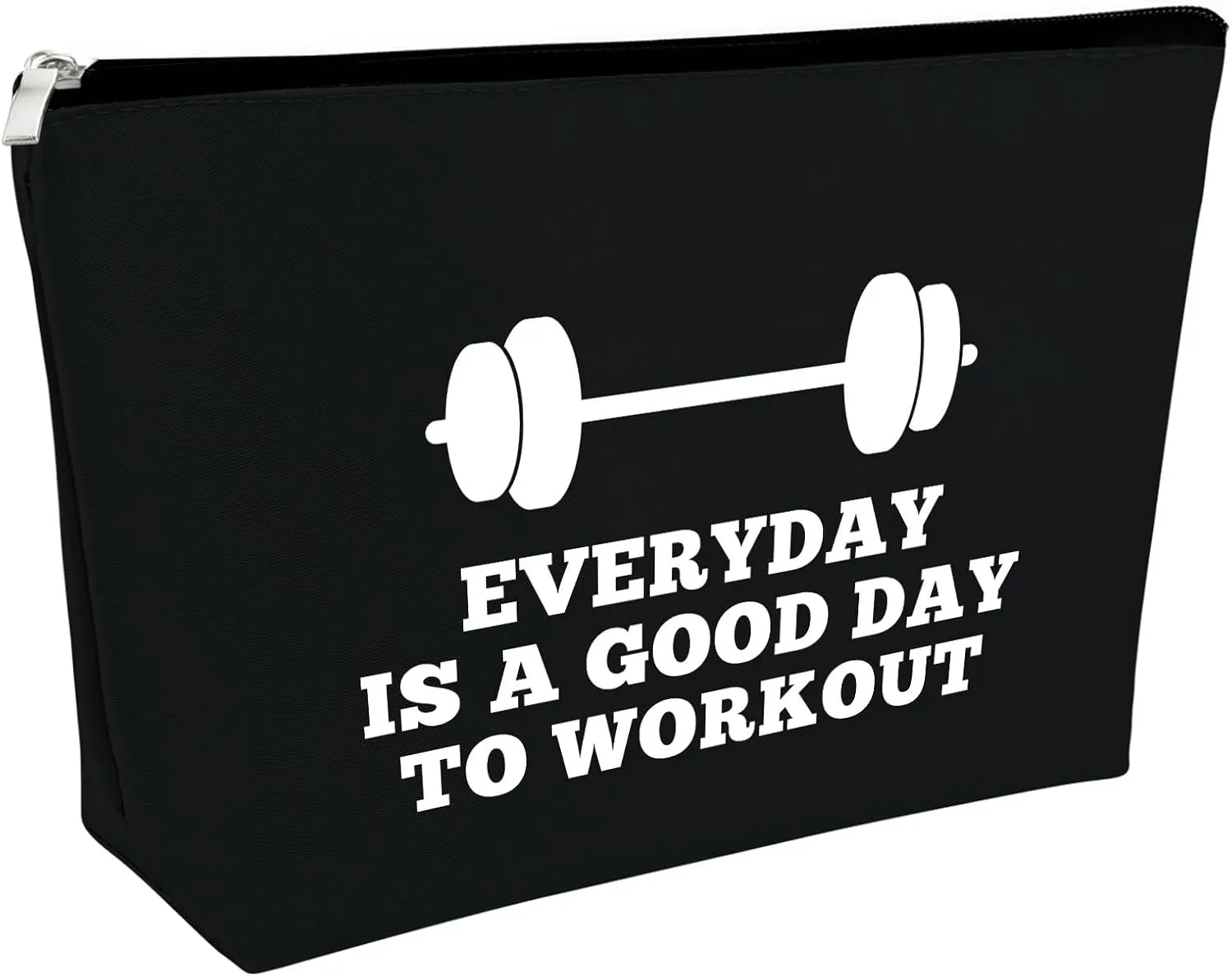 Sfodiary Fitness Cosmetic Bag Workout Weightlifting Bodybuilding Gift for Women Trainer Coach Dumbbell Cosmetic Bag Inspirational Christmas Birthday Presents for Athletic Sister FriendsBlack