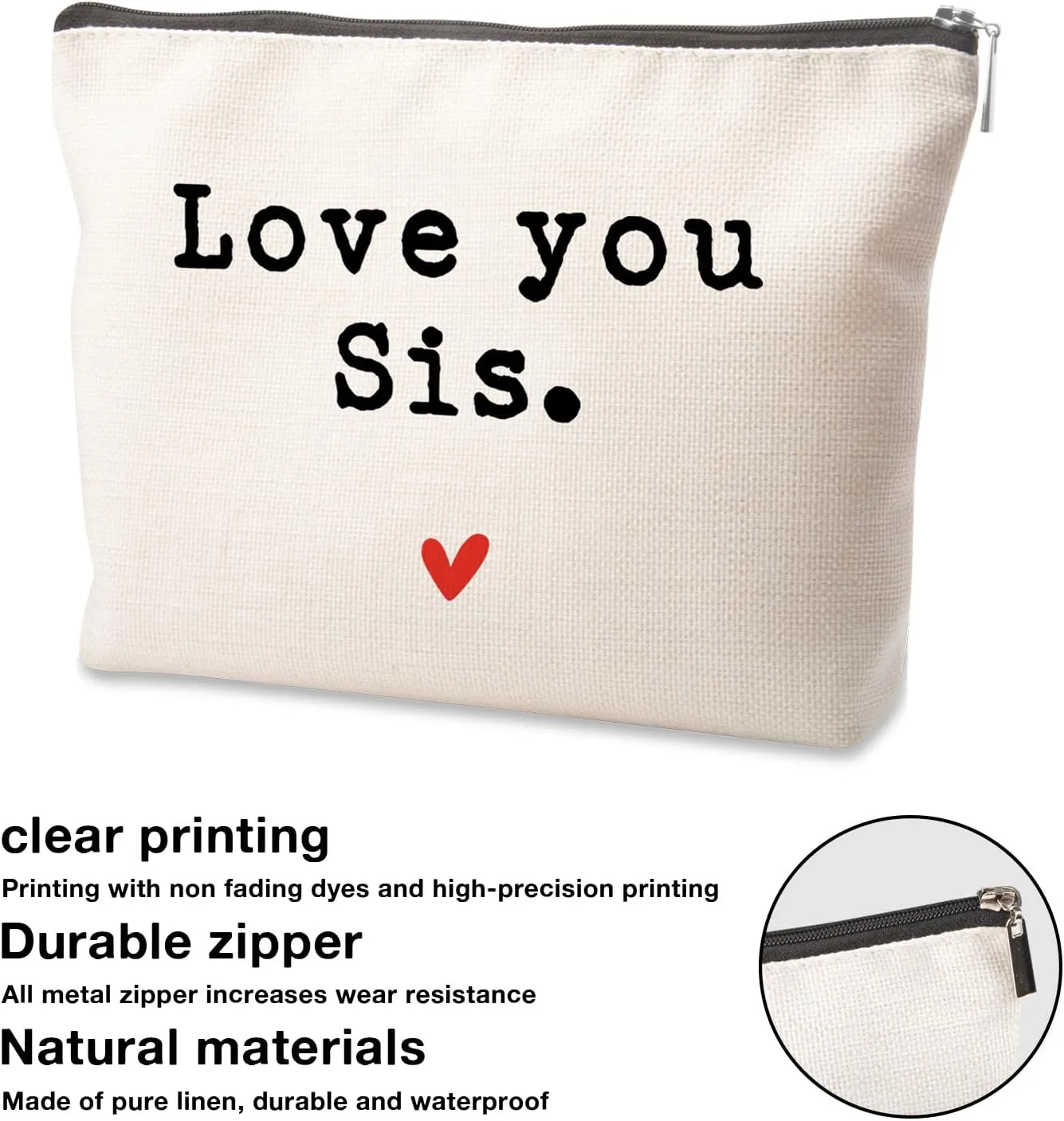 Sister Gifts Makeup Bag - Toiletry Case for Best Friends & Sisters - Graduation, Birthday, Christmas