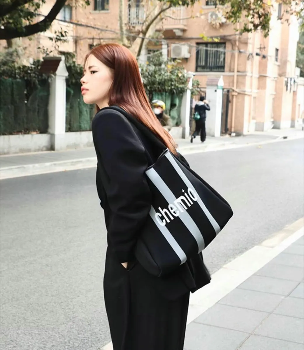 Slouchy Crochet Tote Bag Women Knit Hobo Bags Stripe Shoulder Bag Trendy CrossBody Purse Knitted Travel Satchels Handbag