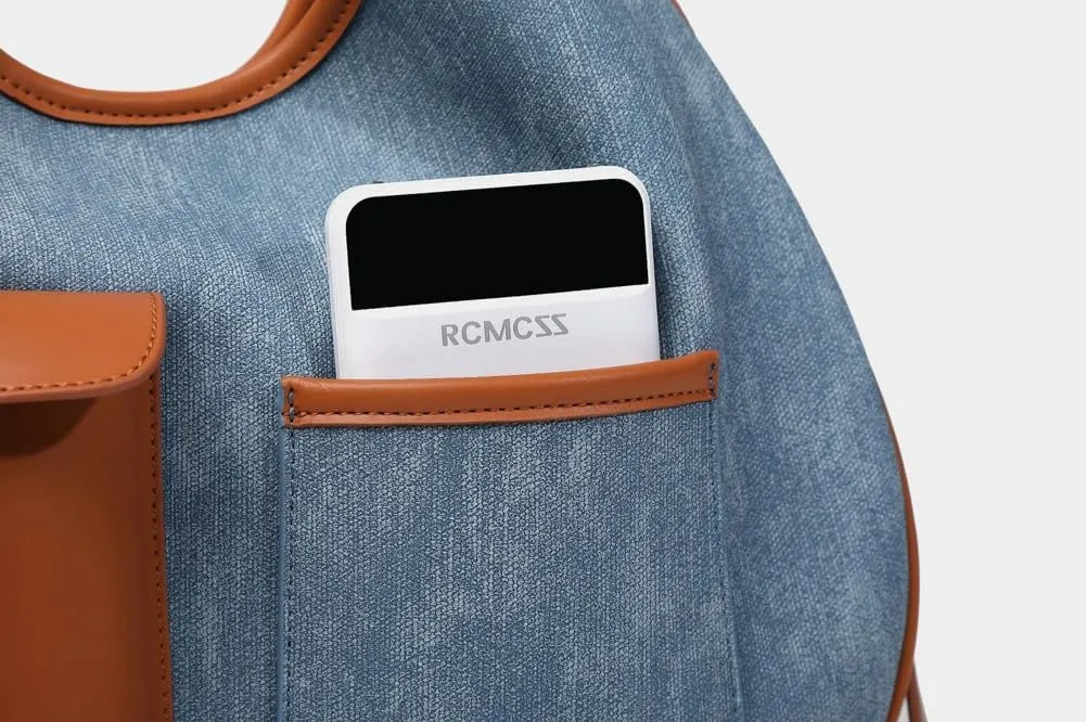 Slouchy Hobo Shoulder Bag Women Large Denim Tote Bag Casual Retro Crossbody Purse Satchels Work Handbag Underarm Purse