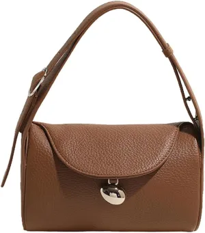 Slouchy PU Leather Crescent Hobo Bags Women Trendy Crossbody Purse Satchels Shoulder Bag Round Top-handle Tote Handbag